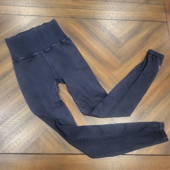 Free People Good Karma Leggings Washed Black XS/S - Picture 1 of 4